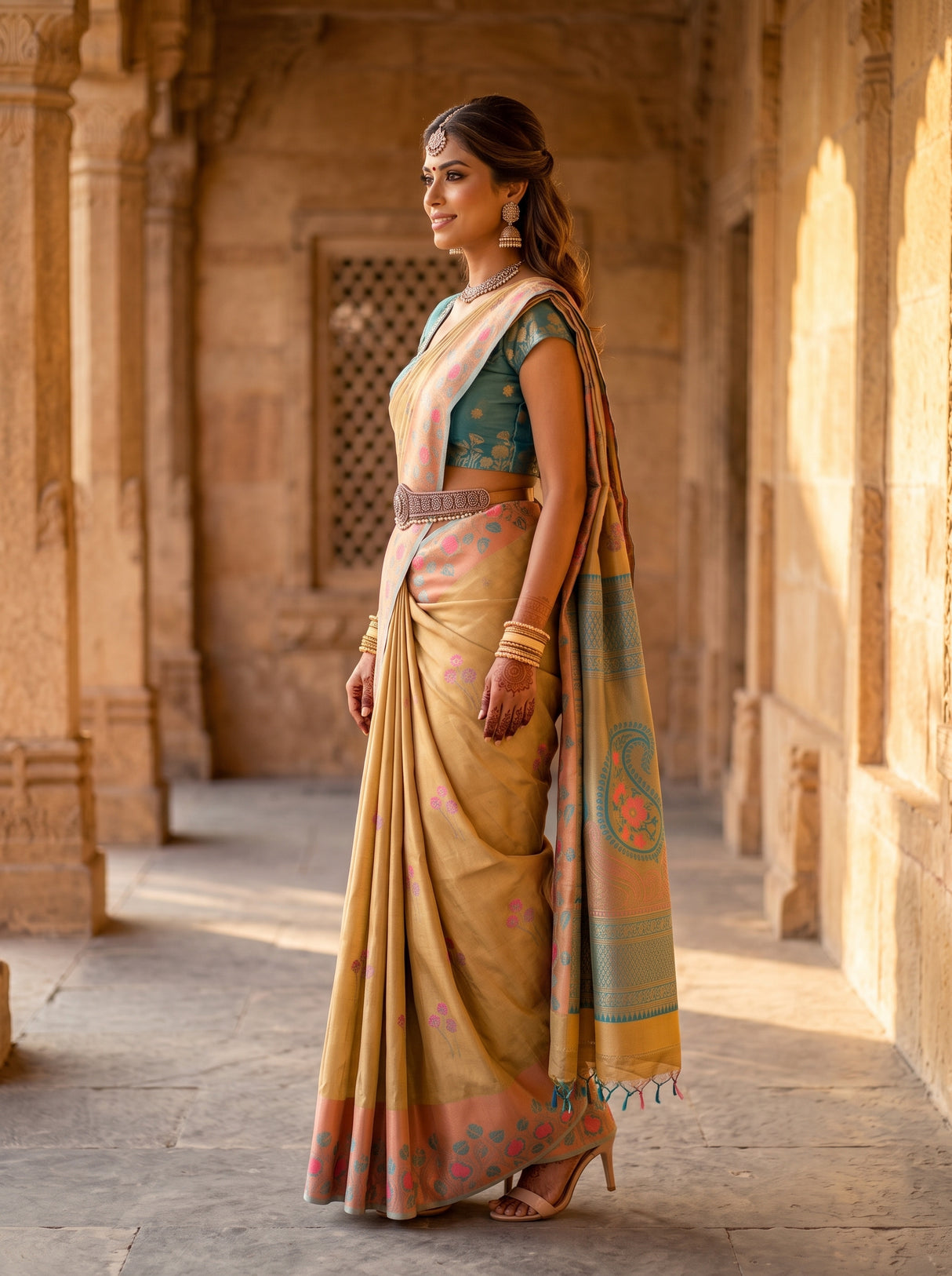 MIMOSA Ananda Saree Saree — pose 3 styling detail
