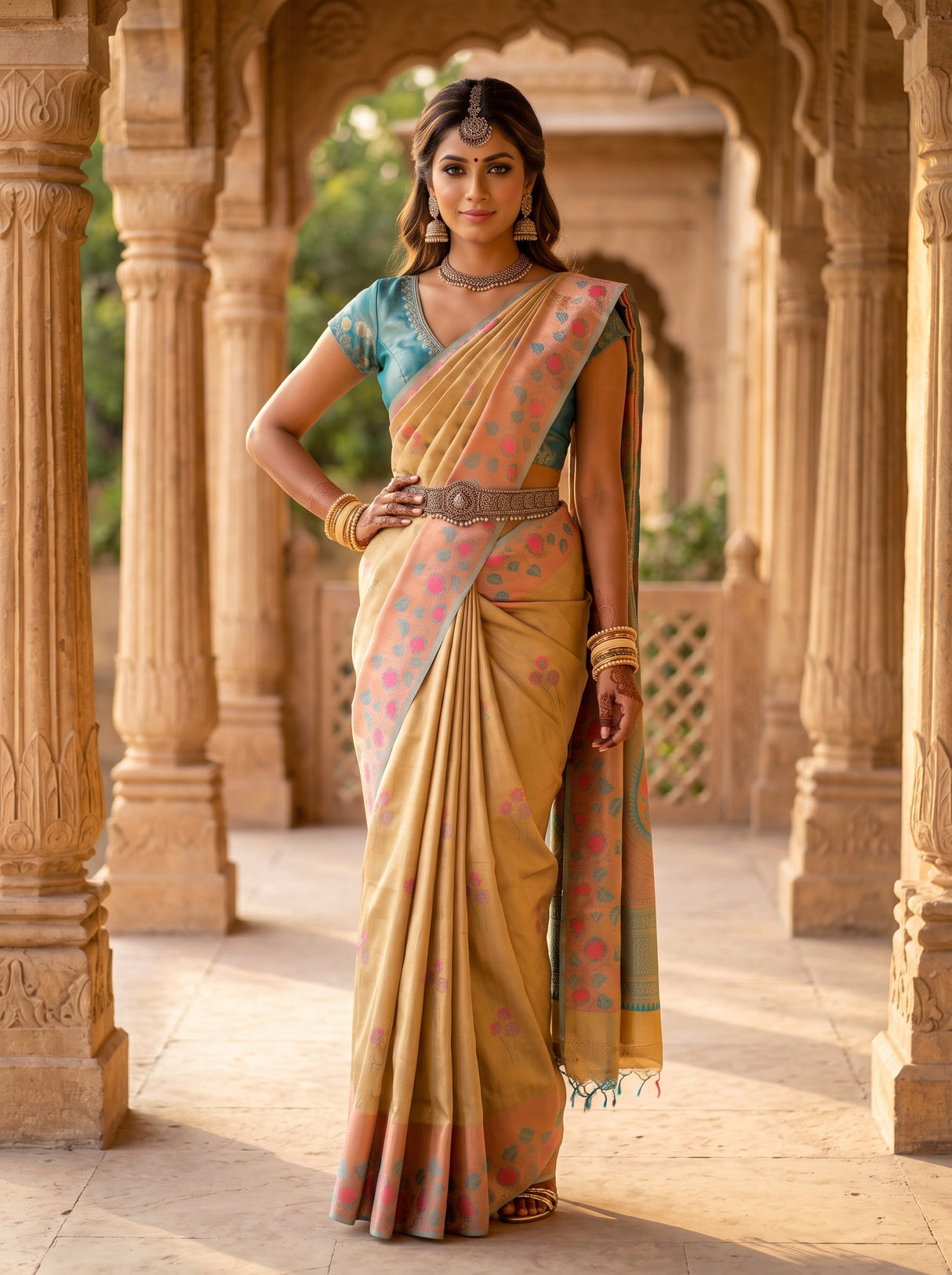 MIMOSA Ananda Saree Saree — pose 4 styling detail