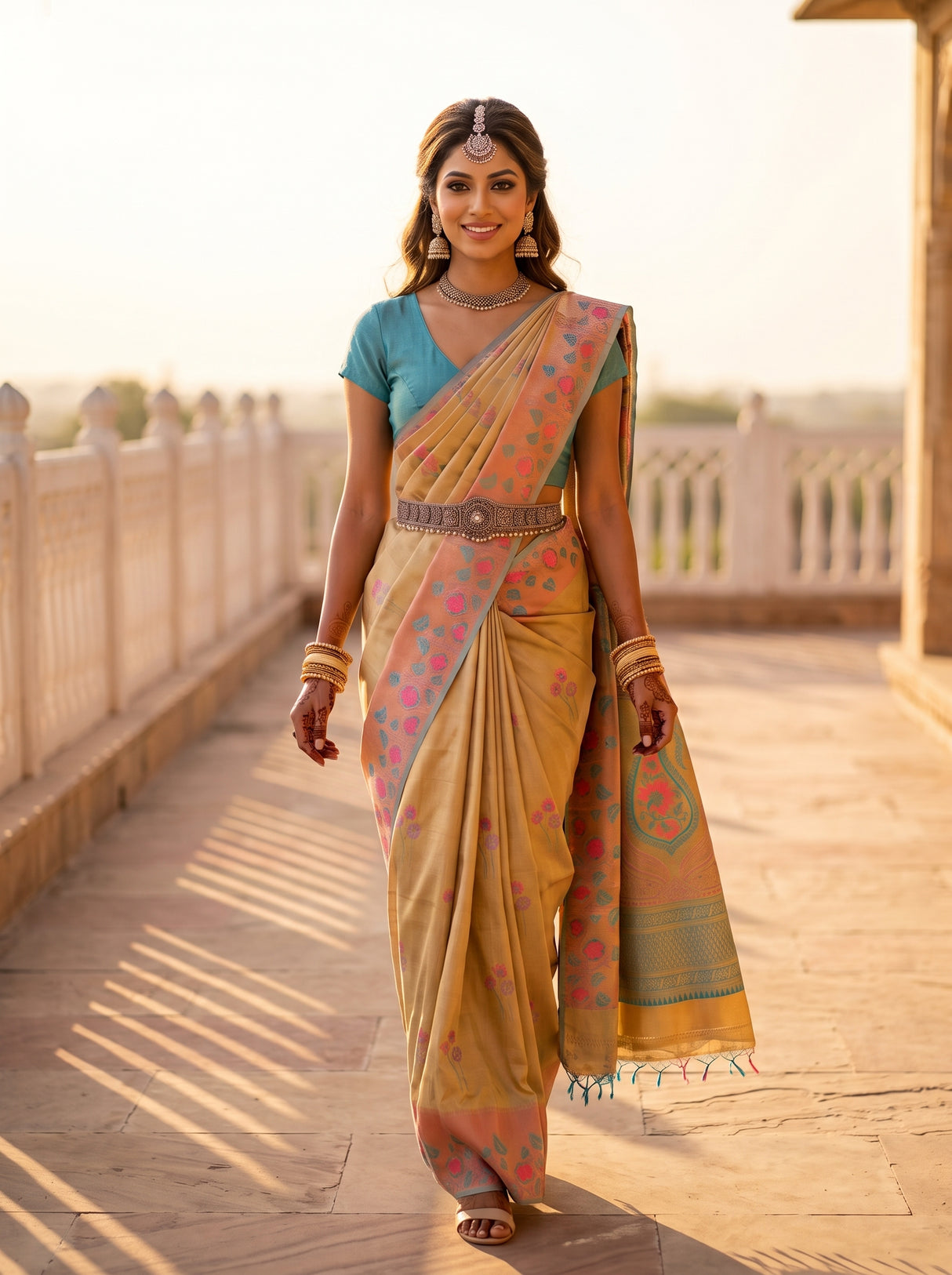 MIMOSA Ananda Saree Saree — pose 6 styling detail
