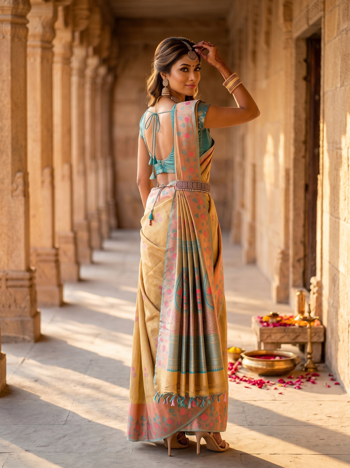 MIMOSA Ananda Saree Saree — pose 7 styling detail
