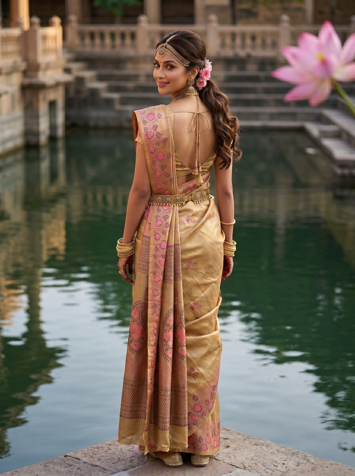 MIMOSA Gajari Saree Saree — pose 2 styling detail