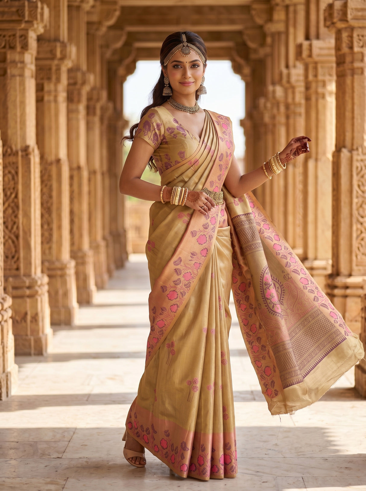 MIMOSA Gajari Saree Saree — pose 9 styling detail