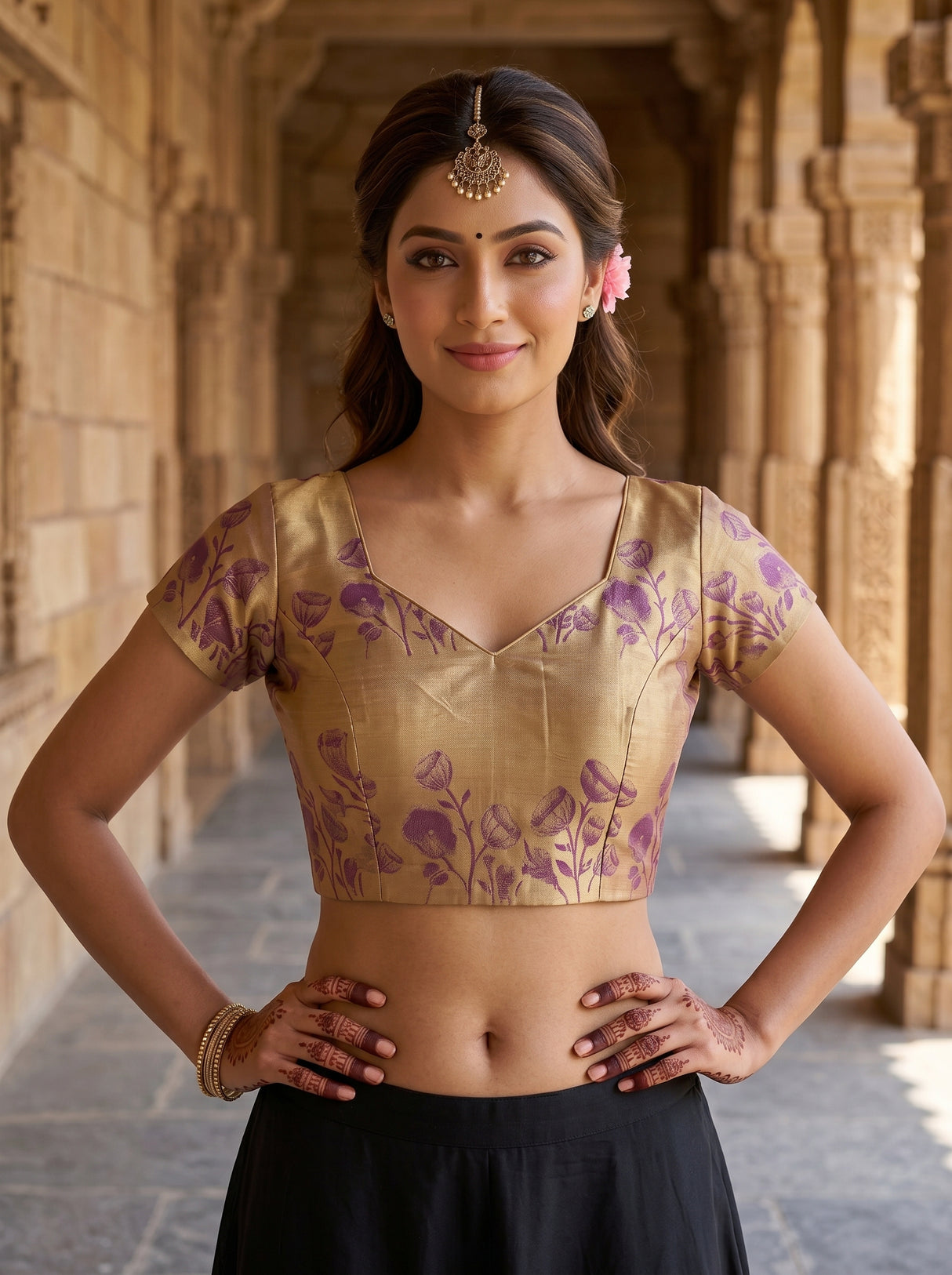 MIMOSA Gajari Saree Saree — blouse close-up
