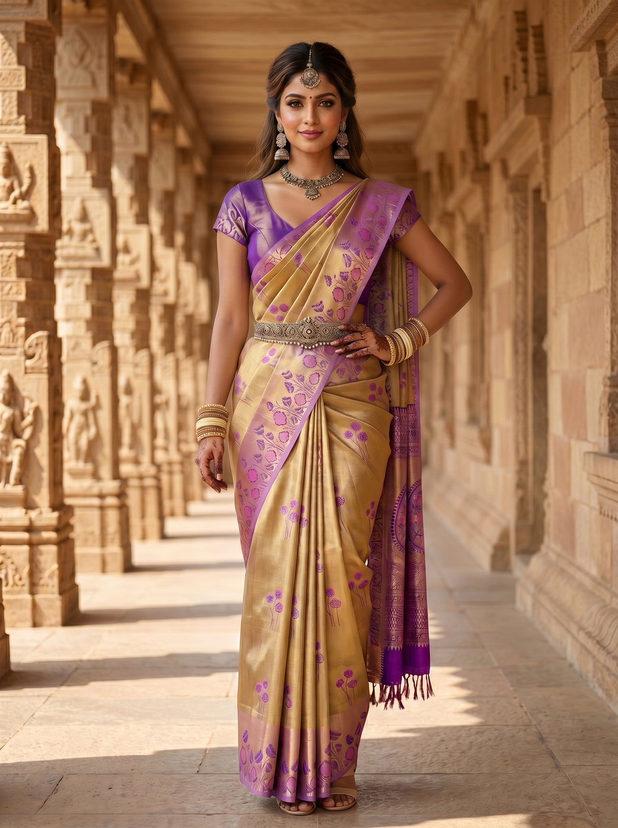 MIMOSA Magenta Saree Saree — pose 4 styling detail