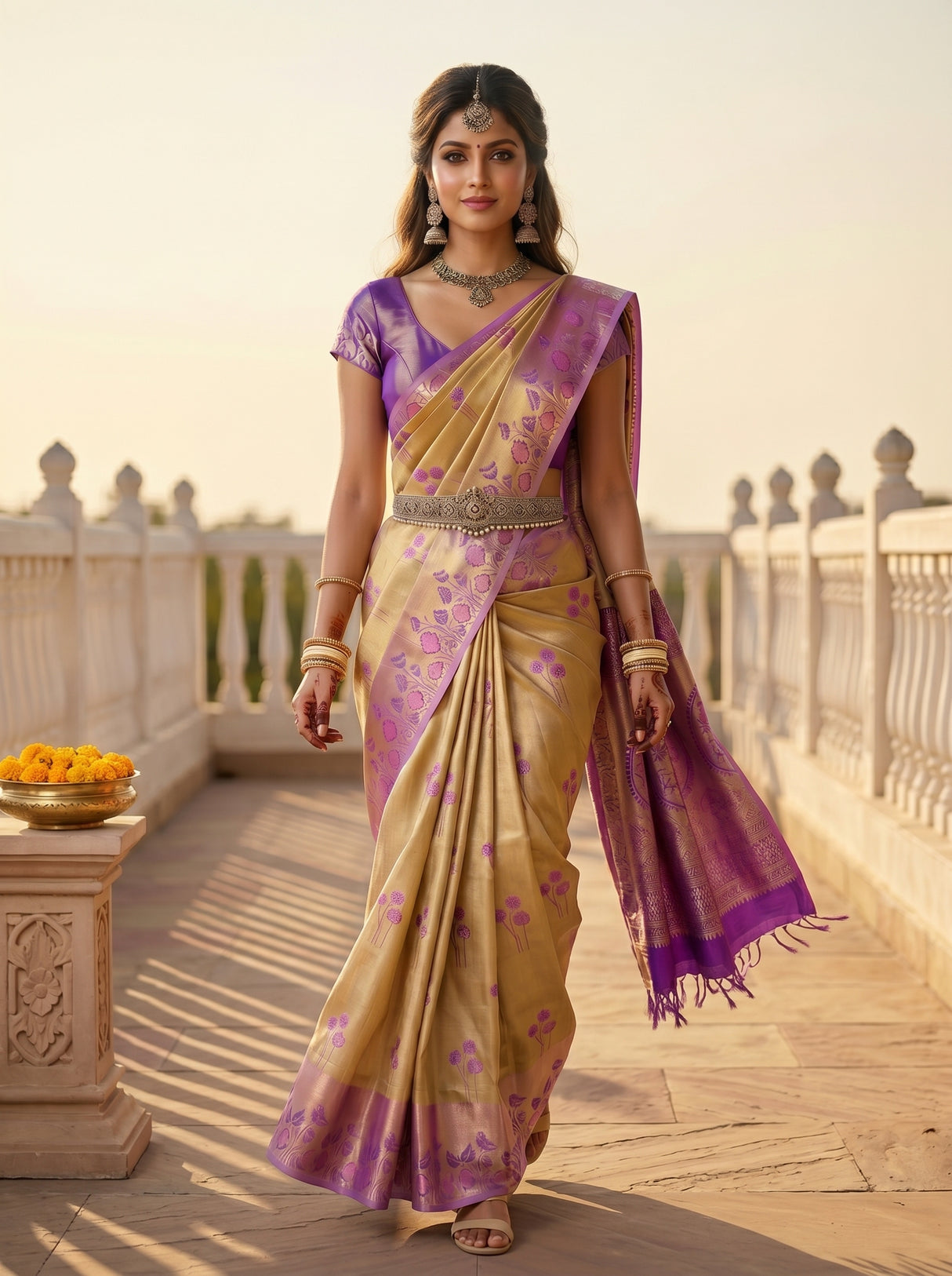 MIMOSA Magenta Saree Saree — pose 6 styling detail