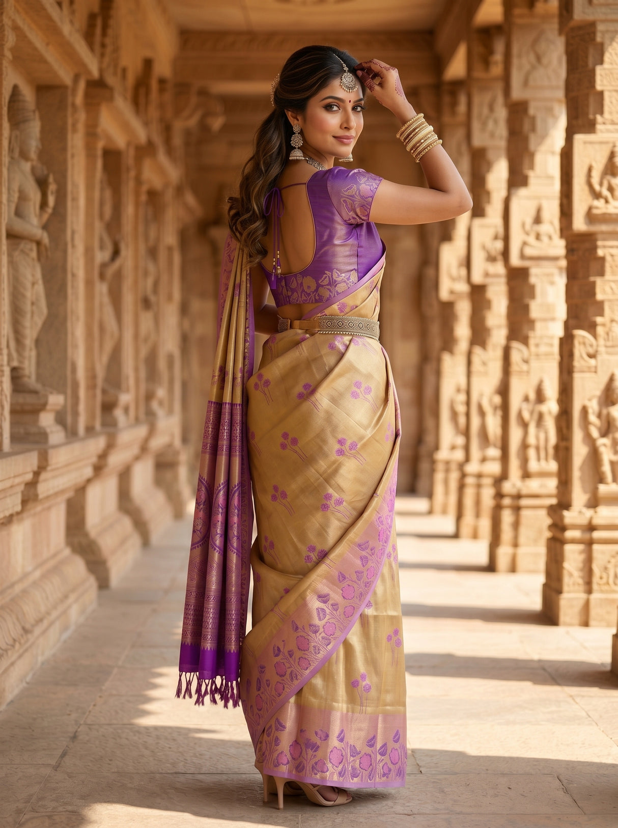 MIMOSA Magenta Saree Saree — pose 7 styling detail