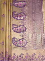 MIMOSA Magenta Saree Saree — pallu and zari work detail