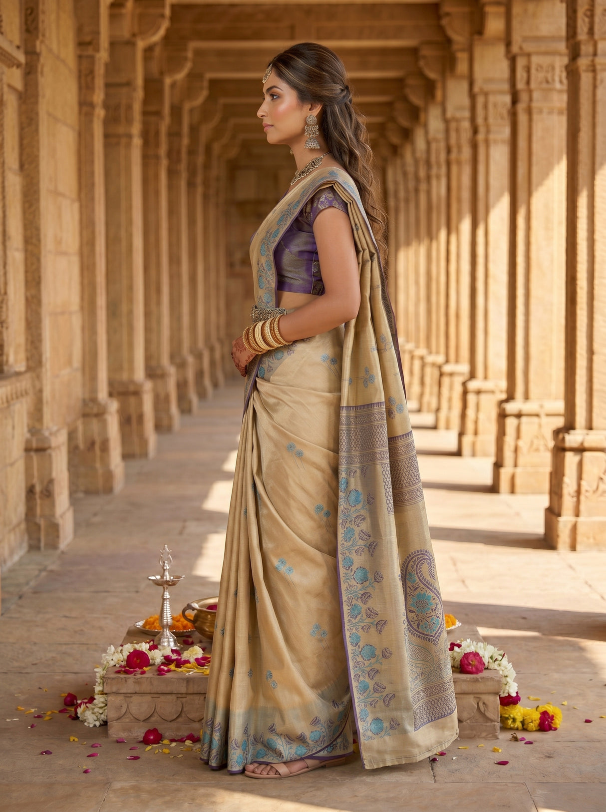 MIMOSA Navy Saree Saree — pose 3 styling detail