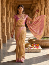 MIMOSA Pink Saree Saree — pose 5 styling detail