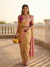 MIMOSA Pink Saree Saree — pose 6 styling detail