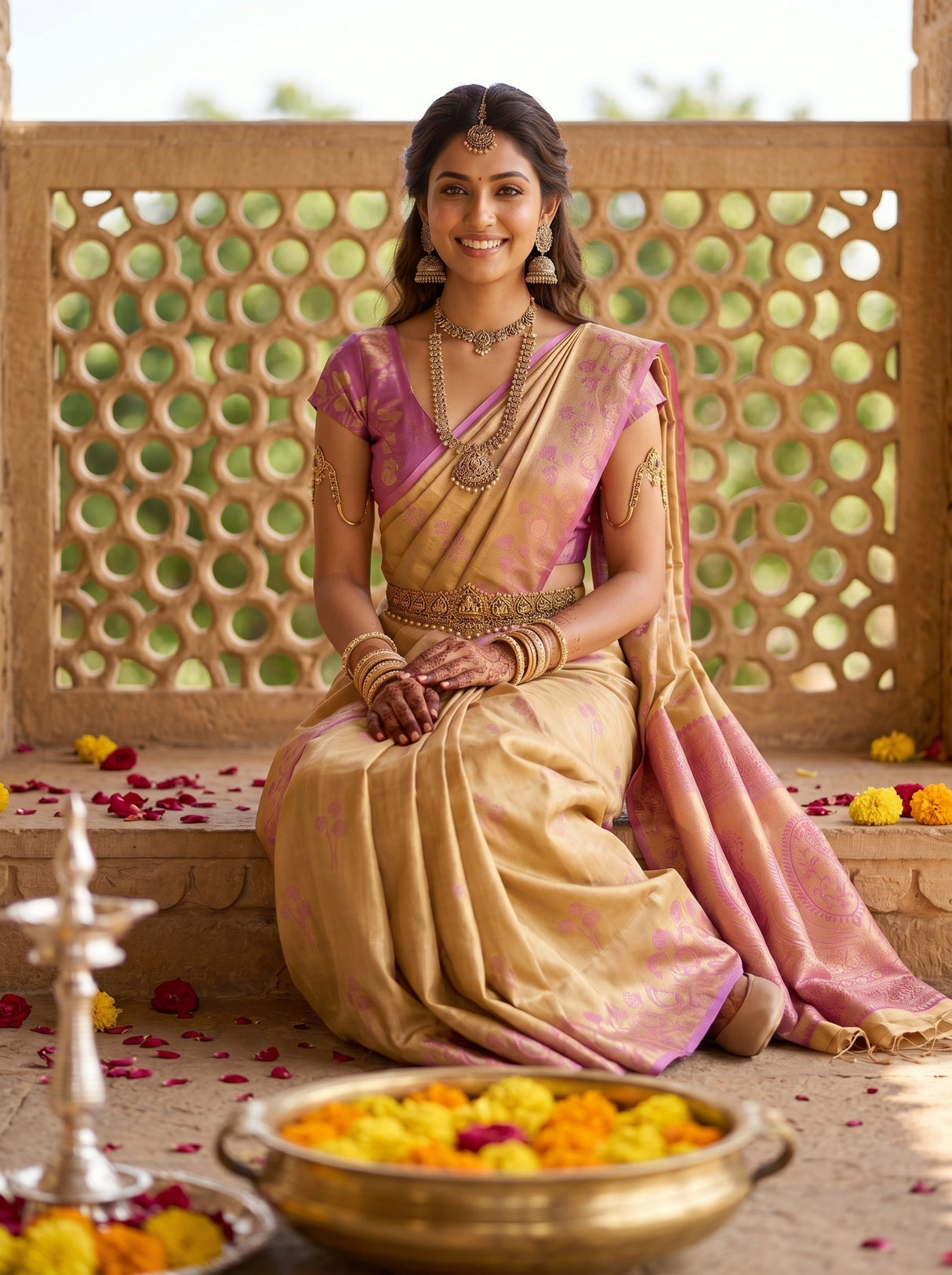 MIMOSA Pink Saree Saree — pose 8 styling detail