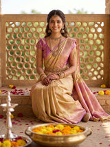 MIMOSA Pink Saree Saree — pose 8 styling detail