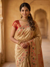MIMOSA Red Saree Saree — pose 10 styling detail