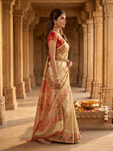 MIMOSA Red Saree Saree — pose 3 styling detail