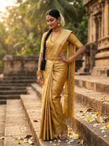 MIMOSA Gold Kanjivaram Art Silk Saree — AI Model lifestyle pose
