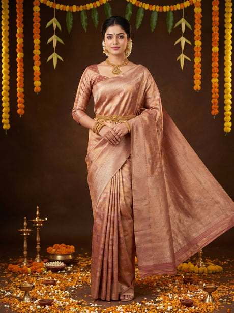 MIMOSA Gajari Kanjivaram Art Silk Saree — AI Model lifestyle pose