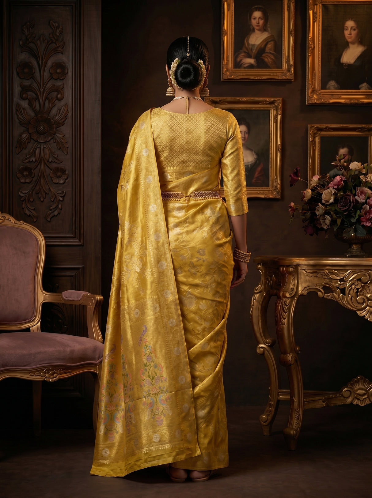 MIMOSA Gold Saree Saree — pose 2 styling detail