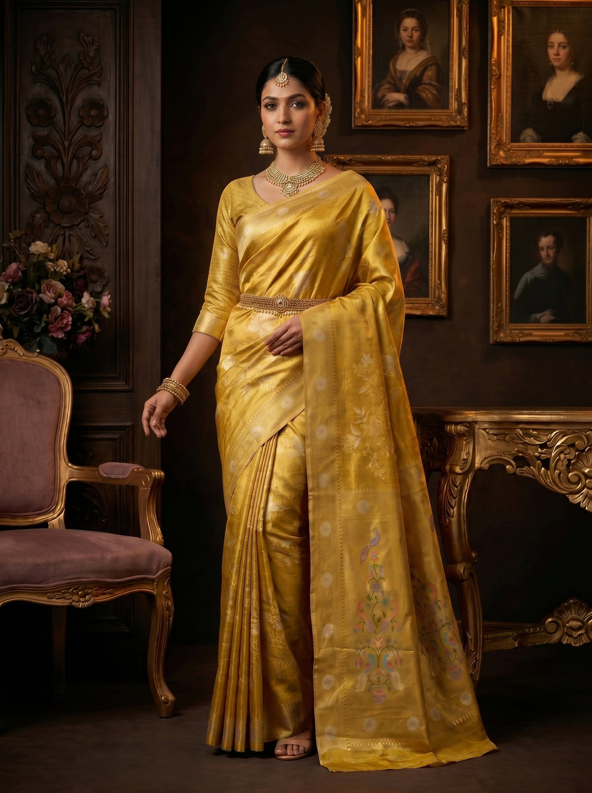 MIMOSA Gold Saree Saree — pose 4 styling detail