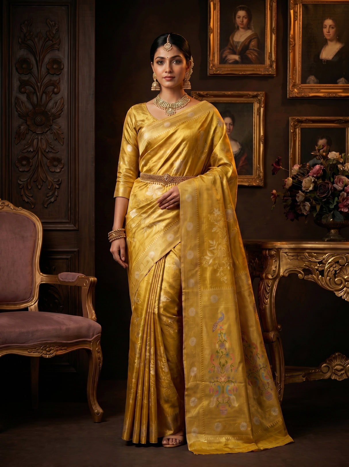 MIMOSA Gold Saree Saree — pose 5 styling detail