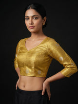 MIMOSA Gold Saree Saree — blouse close-up