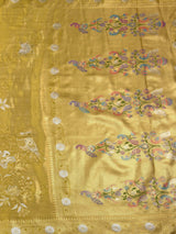 MIMOSA Gold Saree Saree — pallu and zari work detail