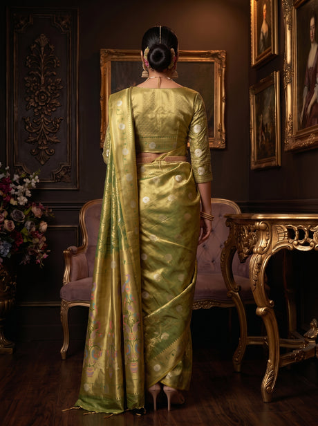MIMOSA Green Saree Saree — pose 2 styling detail