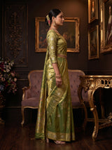 MIMOSA Green Saree Saree — pose 3 styling detail