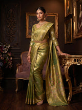 MIMOSA Green Saree Saree — pose 4 styling detail