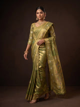 MIMOSA Green Saree Saree — pose 6 styling detail