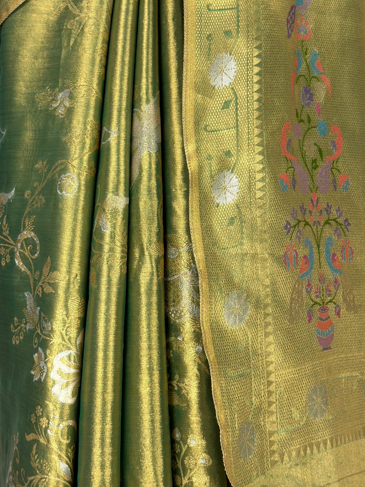 MIMOSA Green Saree Saree — fleets shot full lifestyle