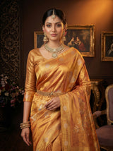 MIMOSA Orange Saree Saree — pose 10 styling detail
