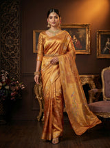 MIMOSA Orange Saree Saree — pose 7 styling detail