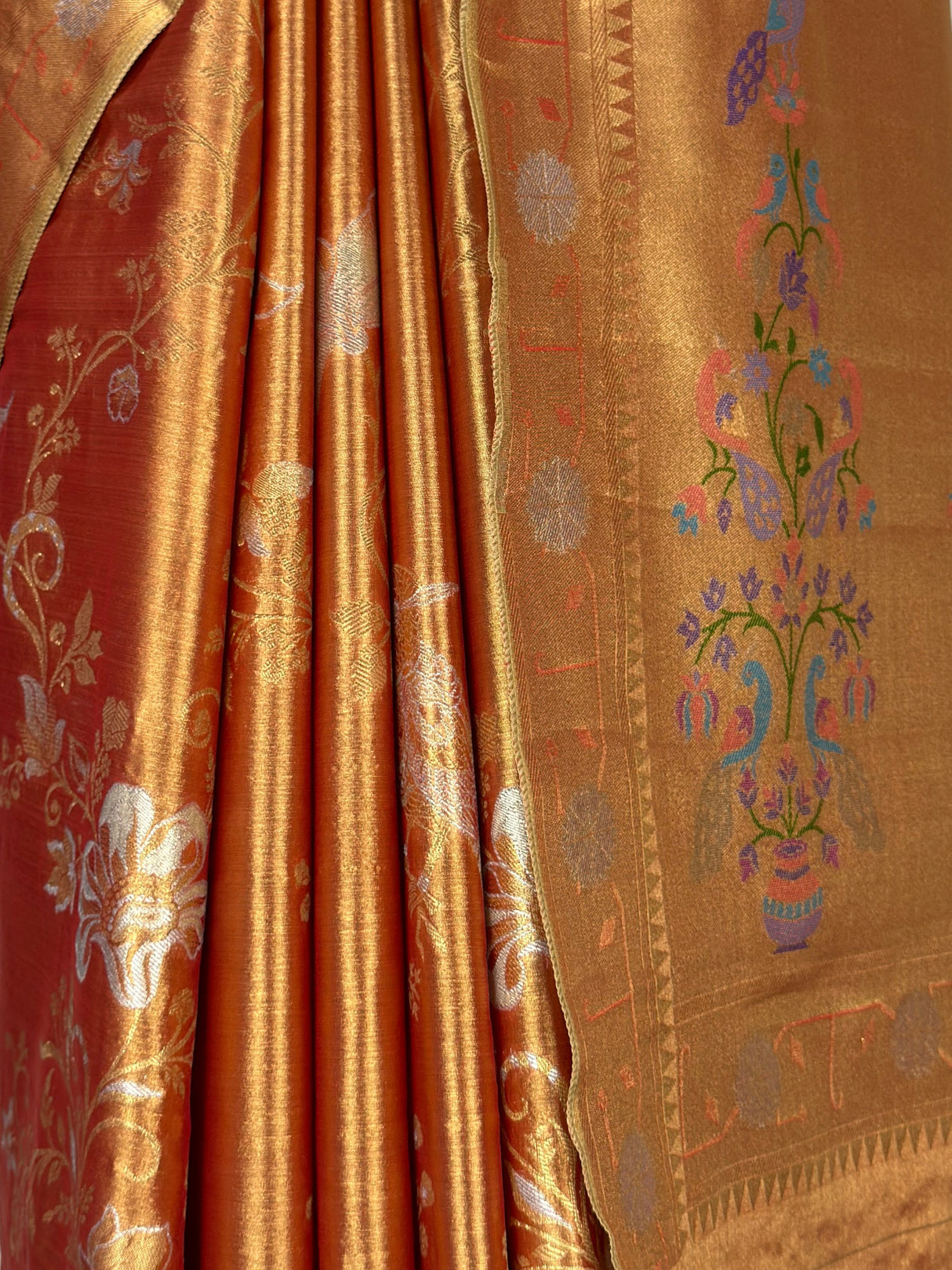 MIMOSA Orange Saree Saree — fleets shot full lifestyle