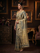 MIMOSA Sapphire Saree Saree — pose 3 styling detail