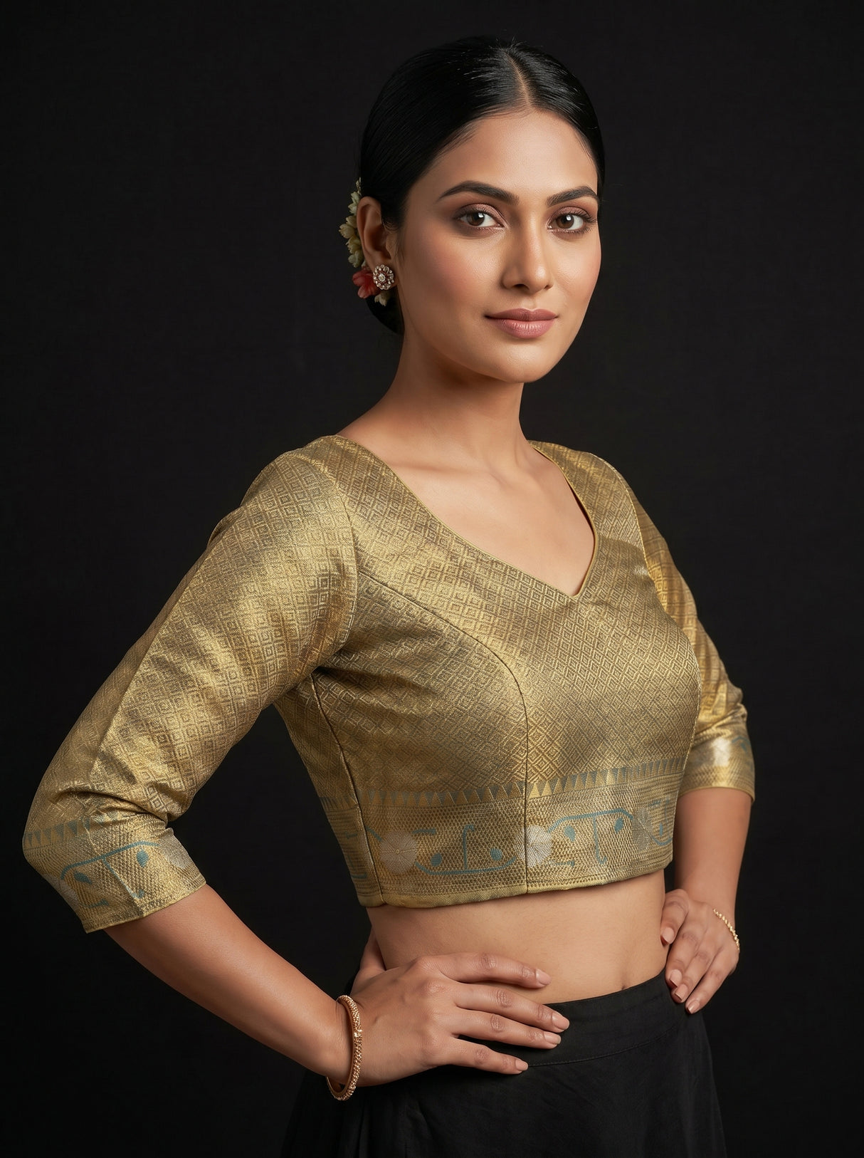 MIMOSA Sapphire Saree Saree — blouse close-up