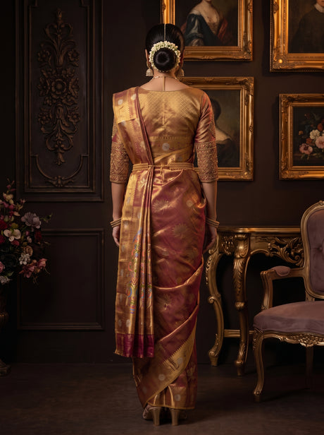 MIMOSA Wine Saree Saree — pose 2 styling detail