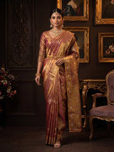 MIMOSA Wine Saree Saree — pose 6 styling detail