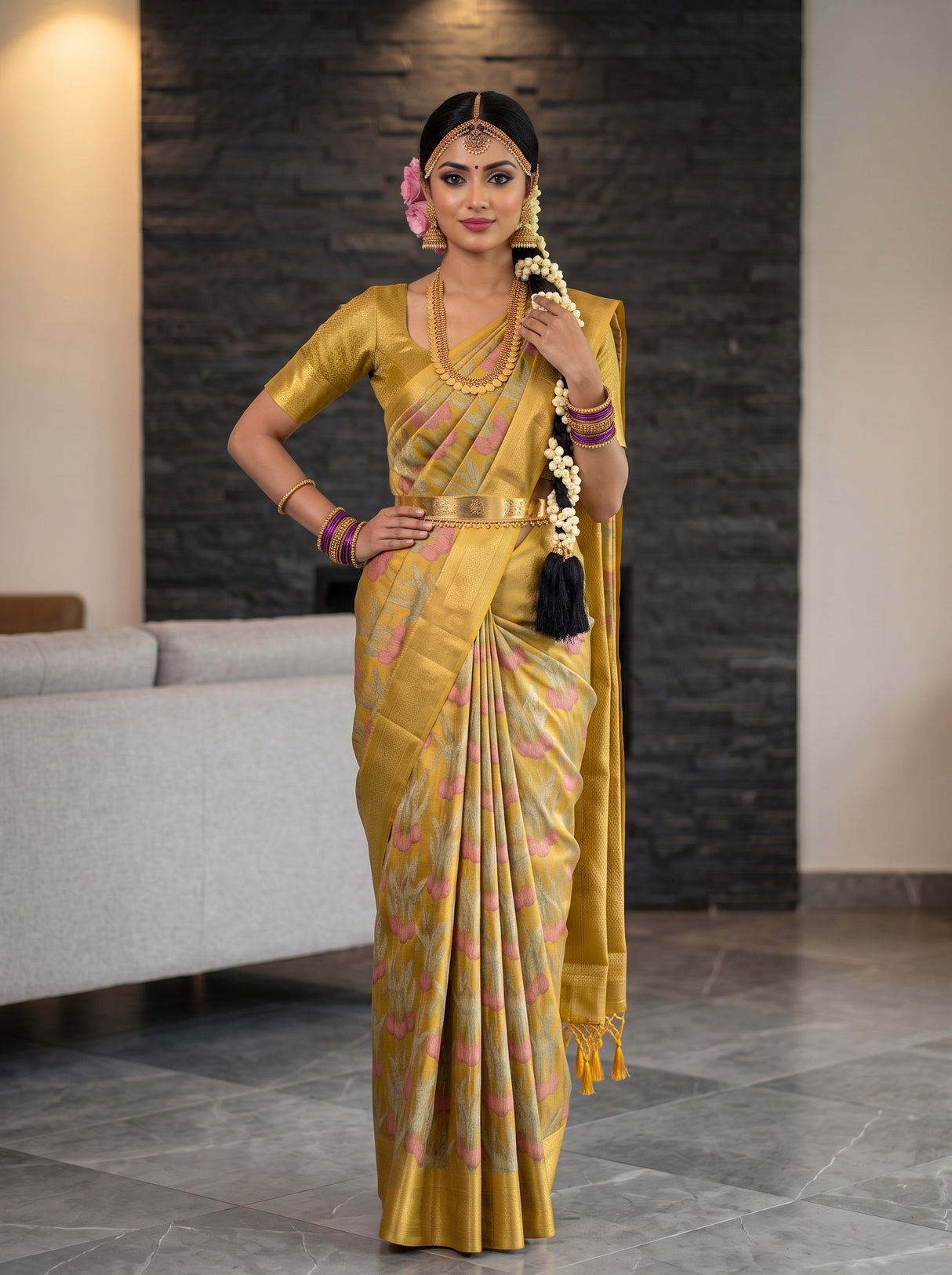 MIMOSA Gold Saree Saree — pose 4 styling detail