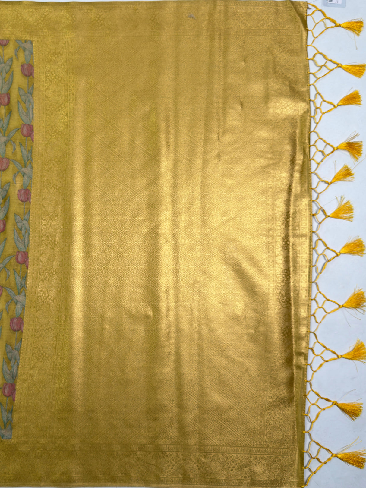MIMOSA Gold Saree Saree — pallu and zari work detail