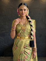 MIMOSA Green Saree Saree — pose 10 styling detail