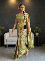 MIMOSA Green Saree Saree — pose 6 styling detail