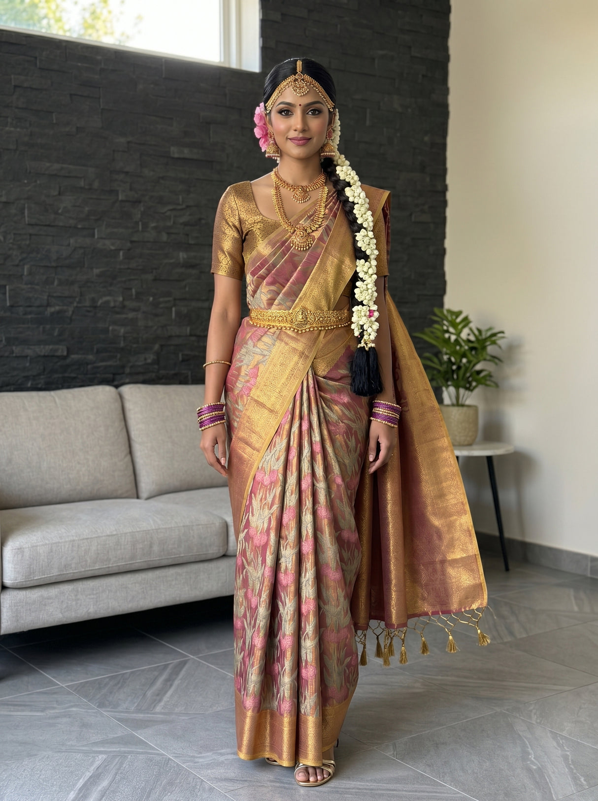 Magenta  Saree