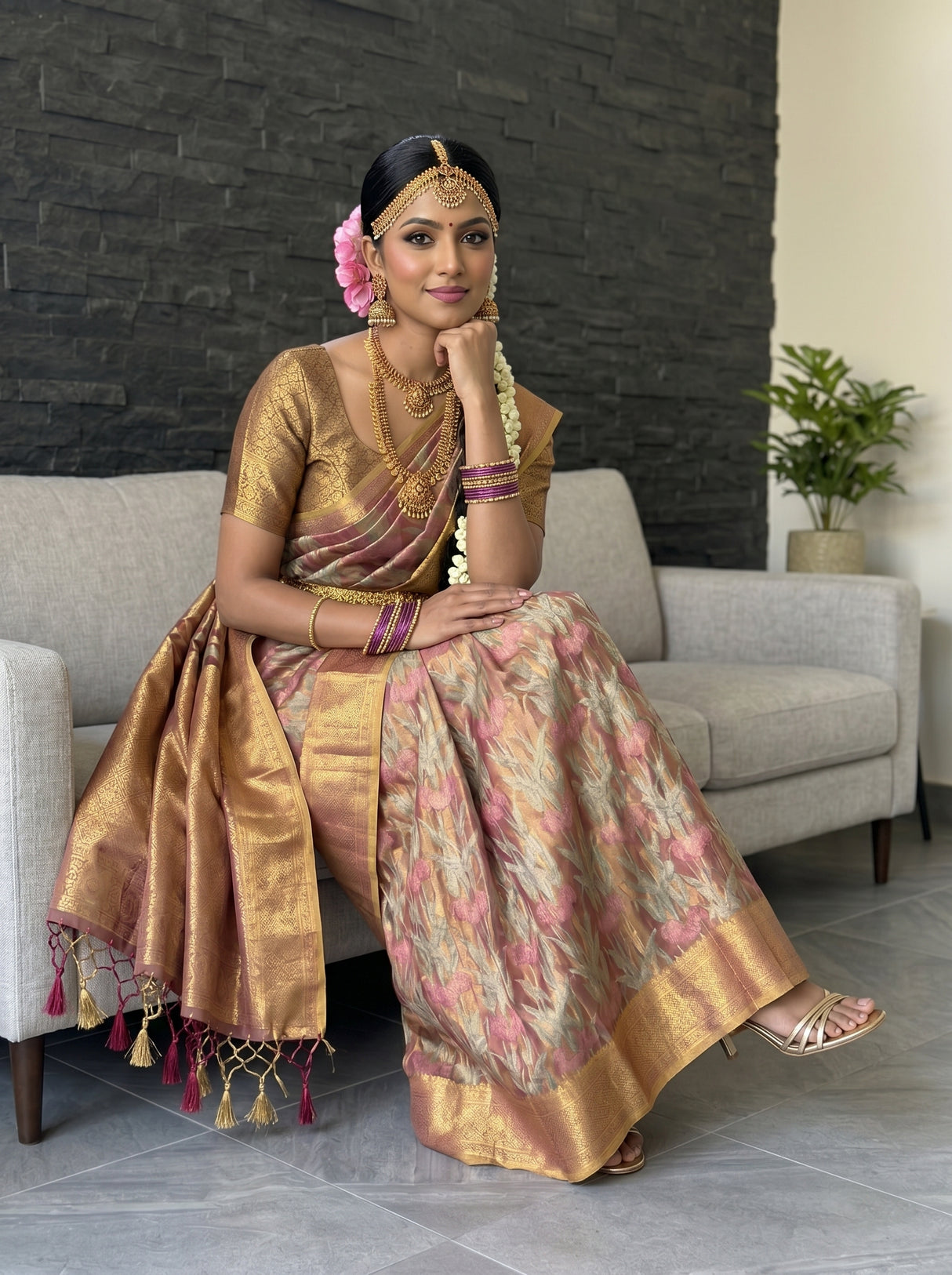 MIMOSA Magenta Saree Saree — pose 8 styling detail