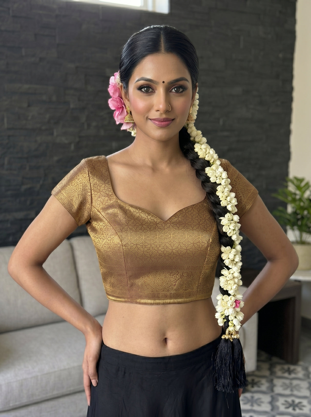 MIMOSA Magenta Saree Saree — blouse close-up