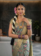 MIMOSA Sapphire Saree Saree — pose 10 styling detail