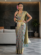 MIMOSA Sapphire Saree Saree — pose 4 styling detail