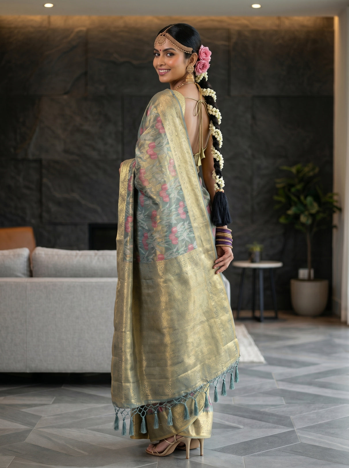 MIMOSA Sapphire Saree Saree — pose 7 styling detail