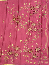 MIMOSA Pink Banarasi chiffon Saree — ground detail