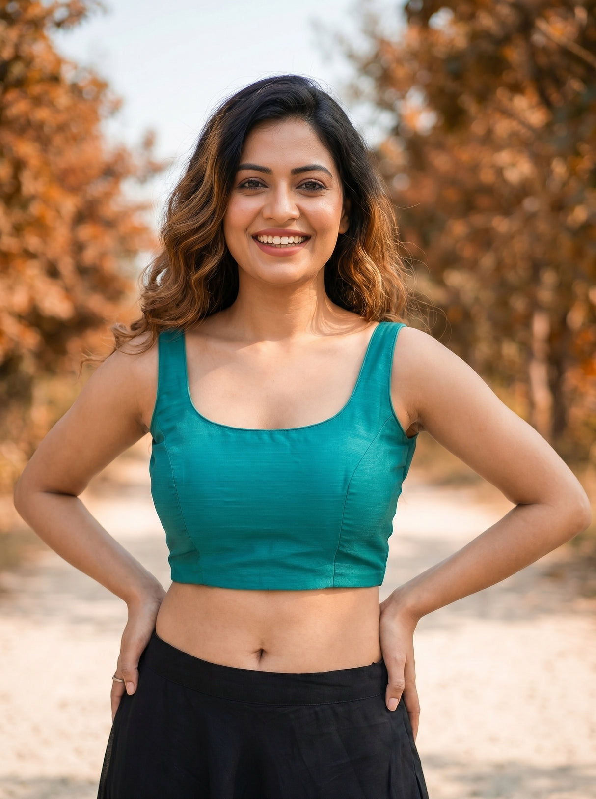 MIMOSA Rama Banarasi chiffon Saree — lower pallu detail