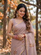 MIMOSA Tussar Banarasi chiffon Saree — lower pallu detail